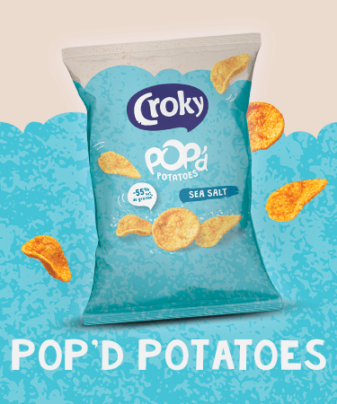 Croky Pop'd Potatoes gepofte chips Sea Salt