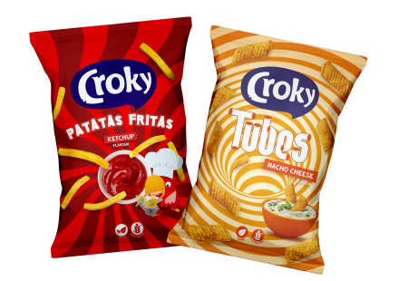Croky Patatas Fritas Ketchup en Tubes Nacho Cheese